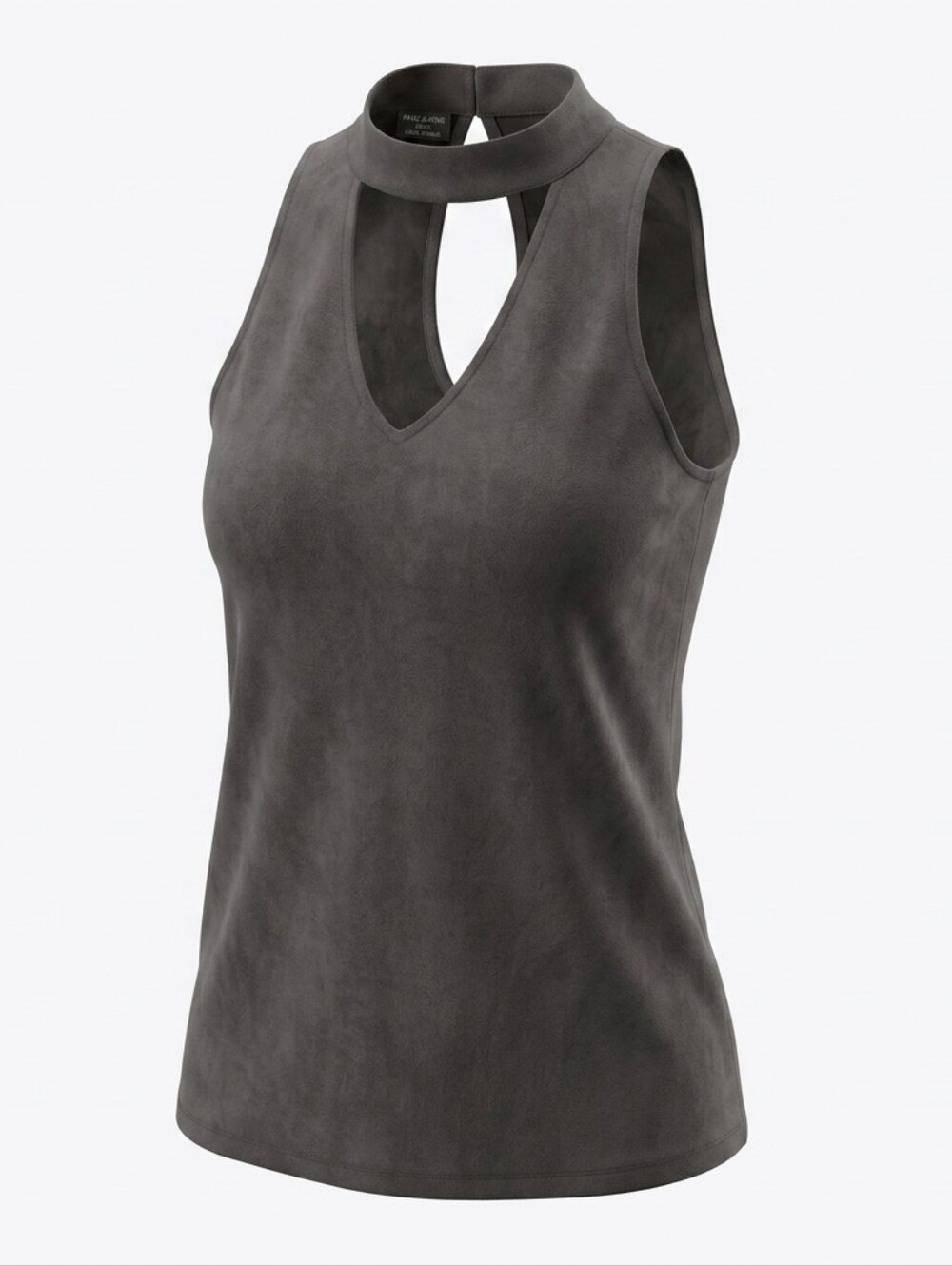 Olivaceous SZ S Grey Lined Tunic/ Mini Dress Keyhole Neckline & Back Sleeveless
